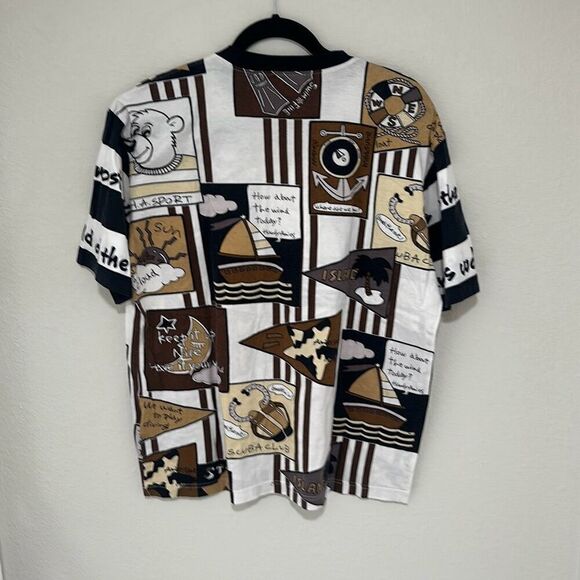 Vintage 90s Hardy Amies Sports Mens Short Sleeve Cartoon Graphic‎ T-shirt Medium - Picture 5 of 6